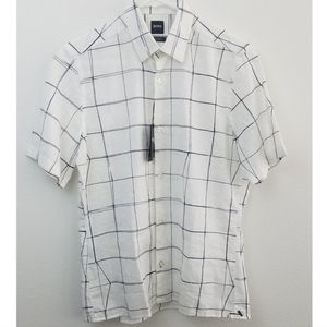 Hugo Boss Linen Button Down Shirt Size Small